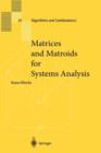 Matrices and Matroids for Systems Analysis - Book