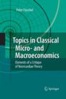 Topics in Classical Micro- and Macroeconomics : Elements of a Critique of Neoricardian Theory - Book