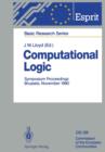 Computational Logic : Symposium Proceedings, Brussels, November 13/14, 1990 - Book