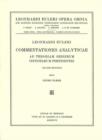 Commentationes analyticae ad theoriam serierum infinitarum pertinentes 2nd part - Book