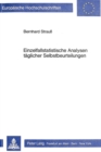 Einzelfallstatistische Analysen taeglicher Selbstbeurteilungen : Zur praktischen Anwendung der Zeitreihenanalyse in Psychoendokrinologie und Psychotherapieforschung - Book