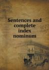 Sentences and complete index nominum - Book