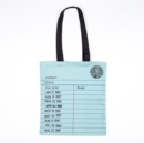 Library Card Cotton Tote Bag - Mint - Book