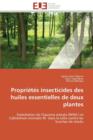 Propri t s Insecticides Des Huiles Essentielles de Deux Plantes - Book