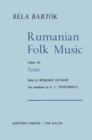 Rumanian Folk Music : Texts - Book