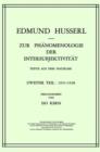 Zur Phanomenologie der Intersubjektivitat : Texte aus dem Nachlass Zweiter Teil: 1921-1928 - Book