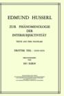 Zur Phanomenologie der Intersubjektivitat : Texte aus dem Nachlass Dritter Teil: 1929-1935 - Book