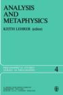 Analysis and Metaphysics : Essays in Honor of R. M. Chisholm - Book