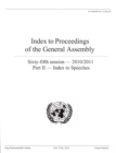 Index to proceedings of the General Assembly : sixty-fifth session - 2010/2011, Part 2: Subject index - Book