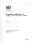 Resolutions and decisions of the Economic and Social Council : 2018 session, New York, 27 July 2017 - 26 July 2018 - Book