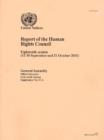 Report of the Human Rights Council : Eighteenth Session, 12 to 30 September and 21 October 2011 - Book