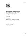 Resolutions and decisions adopted by the General Assembly during its seventieth session : Vol. 1: Resolutions 15 September - 23 December 2015 - Book