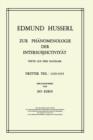 Zur PHanomenologie Der Intersubjektivitat : Texte Aus Dem Nachlass Dritter Teil: 1929-1935 - Book