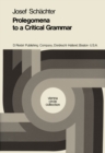 Prolegomena to a Critical Grammar - eBook