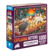 Exploding Kittens - Cats Playing Chess 1000 Piece Puzzle