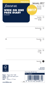 FILOFAX PERSONAL WEEK PER PAGE 2017 DIAR, Book FILOFAX PERSONAL WEEK PER PAGE 2017 DIAR, Book