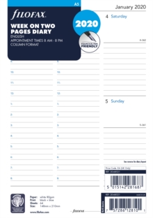 FILOFAX A5 WEEK ON 2 PAGES COLUMNS 2020, Book FILOFAX A5 WEEK ON 2 PAGES COLUMNS 2020, Book