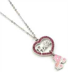Barbie Crystal Heart and Roller Skate Necklace