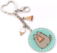 Pusheen the Cat Pizza Keyring with mini Charms