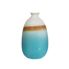 Dip Glazed Ombre Turquoise Vase