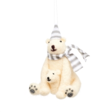 Polar Bear with Baby Felt Decoration