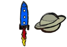 Rocket & Planet Pin Badge Set