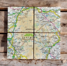 OS Map Ceramic Four Coaster Set - Dartmoor National Park
