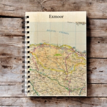 OS Map Wooden Lined Notebook - Exmoor National Park
