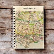 OS Map Wooden Lined Notebook - South Downs National Park