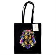 Harry Potter (Hogwarts Crest Watercolour) Black Tote Bag