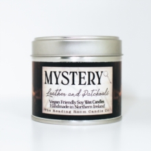 Mystery- Scented Soy Candle- Leather and Patchouli
