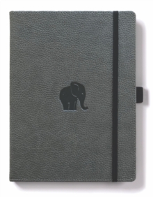 Dingbats A4+ Wildlife Grey Elephant Notebook - Plain