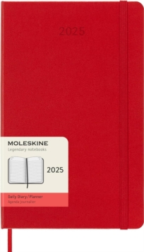 Moleskine 2025 12-Month Daily Large Hardcover Notebook: Scarlet Red