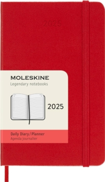 Moleskine 2025 12-Month Daily Pocket Hardcover Notebook: Scarlet Red