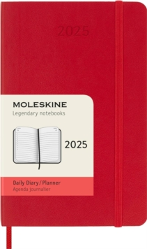 Moleskine 2025 12-Month Daily Pocket Softcover Notebook: Scarlet Red