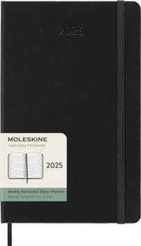 Moleskine 2025 12-Month Weekly Horizontal Large Hardcover Notebook: Black