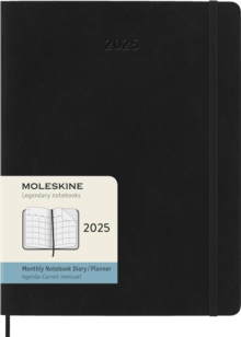 Moleskine 2025 12-Month Monthly XL Softcover Notebook: Black