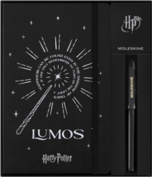 Moleskine Ltd. Ed. Harry Potter Themed Bundle: Large Ruled Lumos Notebook & Kaweco Roller Pen