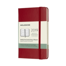 2019 Moleskine Scarlet Red Horizontal Pocket Weekly 12-month Diary Hard, Paperback Book 2019 Moleskine Scarlet Red Horizontal Pocket Weekly 12-month Diary Hard, Paperback Book