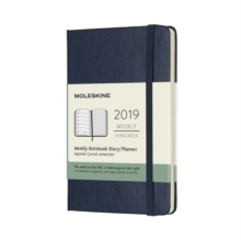 2019 Moleskine Notebook Sapphire Blue Pocket Weekly 12-month Diary Hard, Paperback Book 2019 Moleskine Notebook Sapphire Blue Pocket Weekly 12-month Diary Hard, Paperback Book