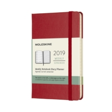 2019 Moleskine Notebook Scarlet Red Pocket Weekly 12-month Diary Hard, Paperback Book 2019 Moleskine Notebook Scarlet Red Pocket Weekly 12-month Diary Hard, Paperback Book