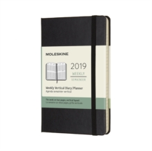 2019 Moleskine Black Vertical Pocket Weekly 12-month Diary Hard, Paperback Book 2019 Moleskine Black Vertical Pocket Weekly 12-month Diary Hard, Paperback Book