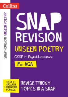 Unseen Poetry: AQA GCSE 9-1 English Literature, Paperback / softback Book Unseen Poetry: AQA GCSE 9-1 English Literature, Paperback / softback Book