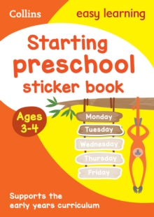 HarperCollins Publishers Starting Preschool Sticker Book Ages 3-4