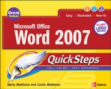 Microsoft Office Word 2007 Quicksteps, Paperback Book Microsoft Office Word 2007 Quicksteps, Paperback Book