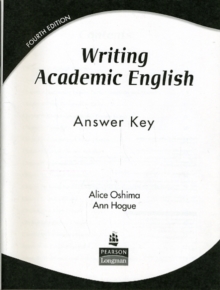 Writing Academic English : Answer Key, Paperback Book Writing Academic English : Answer Key, Paperback Book
