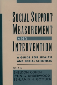 Social Support Measurement and Intervention : A Guide for Health and Social Scientists