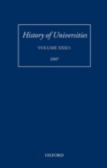 History of Universities : Volume XXII/1