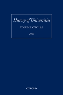 History of Universities : Volume XXIV/1&2