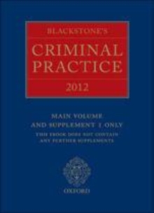 Blackstone`s Criminal Practice 2012 (book only)